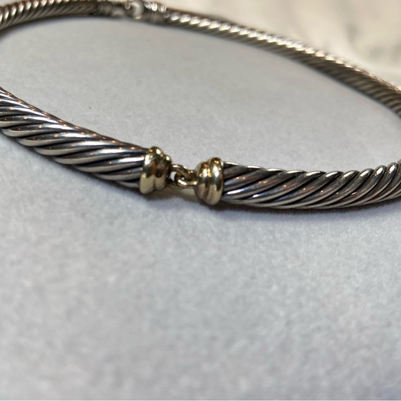 David Yurman Two tone Metro Collar Cable Necklace Sterling‎ Silver & gold - Picture 10 of 10